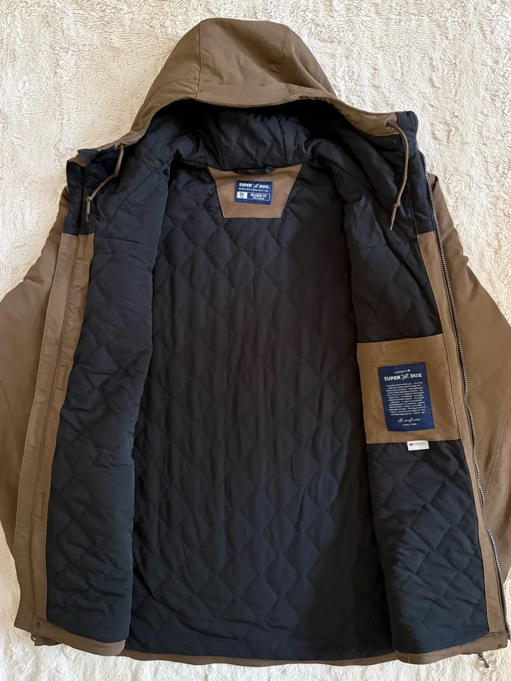 Carhartt Super Dux Jacket XXL Tall Brown Hooded Work Coat